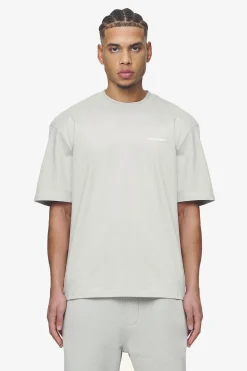 Pegador Tees|Logo Oversized Tee White Gum Washed pearl grey