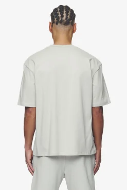 Pegador Tees|Logo Oversized Tee White Gum Washed pearl grey