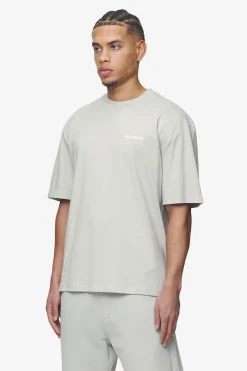 Pegador Tees|Logo Oversized Tee White Gum Washed pearl grey