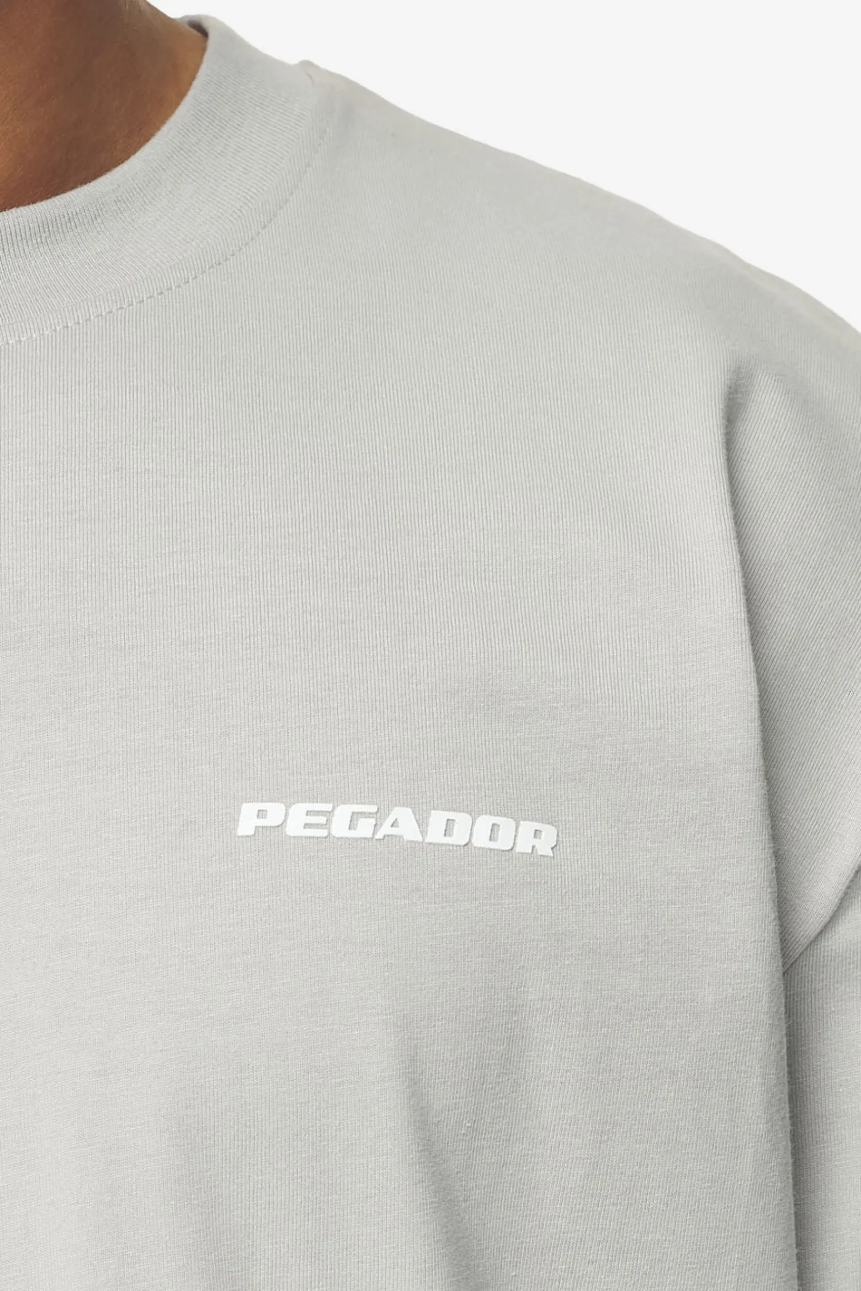 Pegador Tees|Logo Oversized Tee White Gum Washed pearl grey