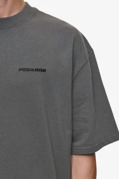 Pegador Tees|Logo Oversized Tee Washed Anthracite