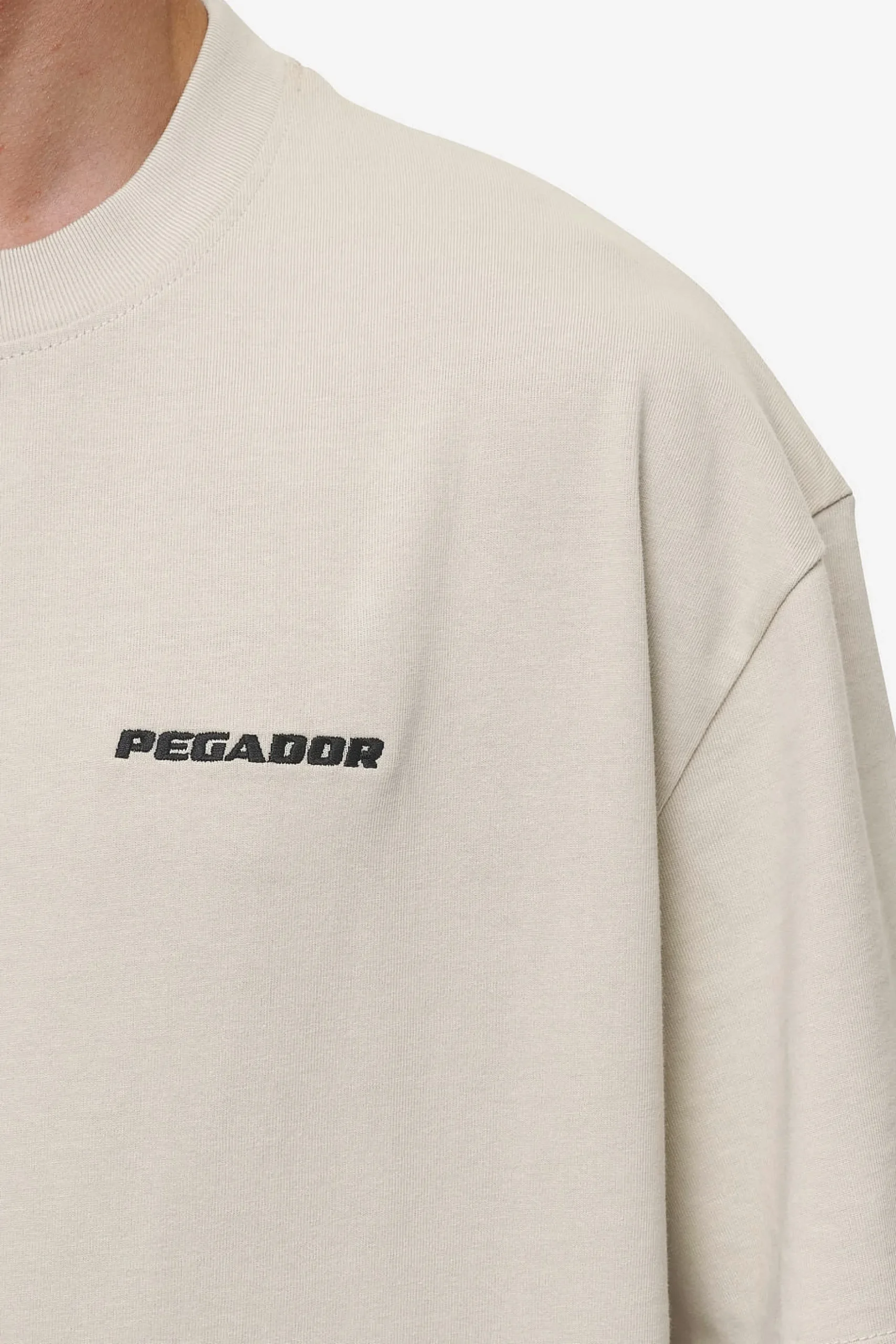 Pegador Tees|Logo Oversized Tee Washed Light Beige