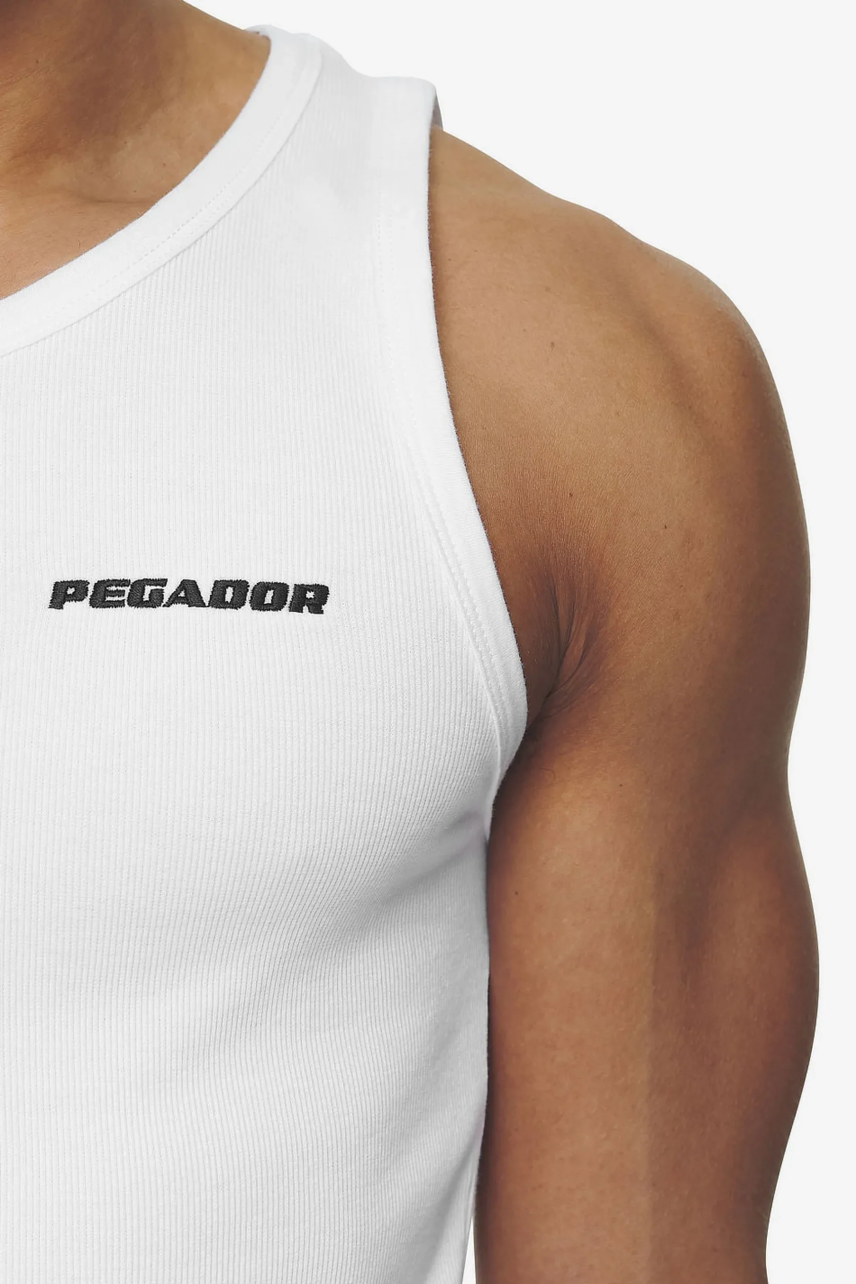Pegador Tees|Logo Rib Undershirt White