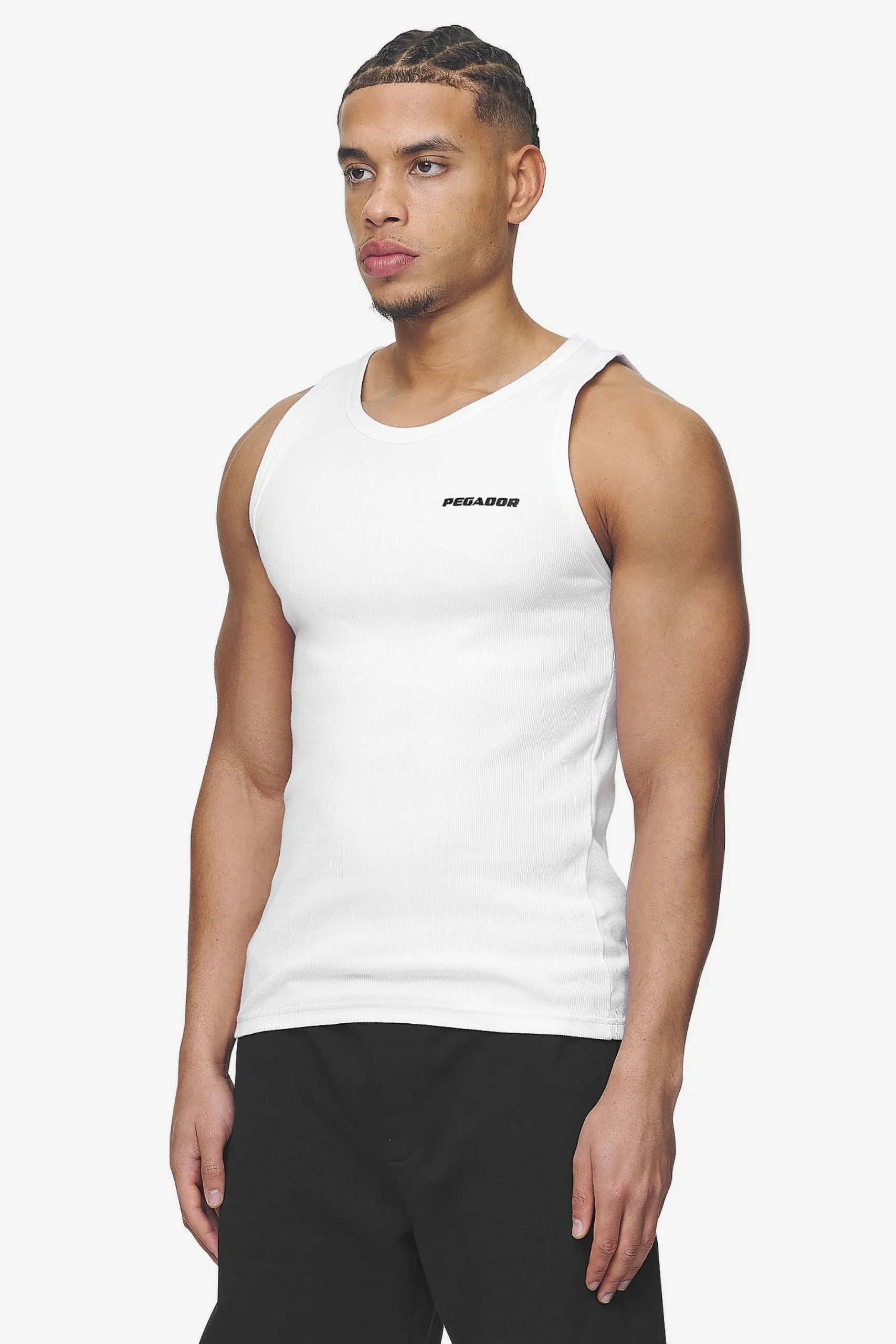 Pegador Tees|Logo Rib Undershirt White