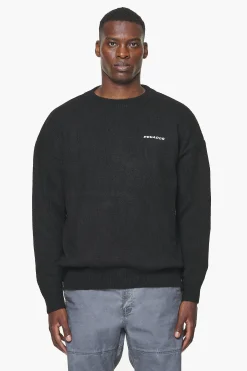Pegador Sweaters|Knitwear|Logo Shaggy Knit Sweater Onyx Black