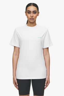 Pegador Tees|Logo Slim Tee White Sky Blue