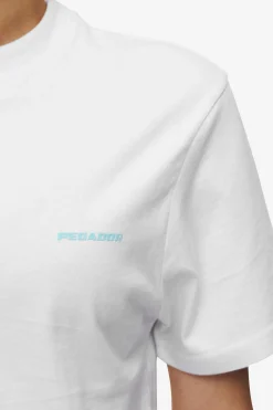 Pegador Tees|Logo Slim Tee White Sky Blue