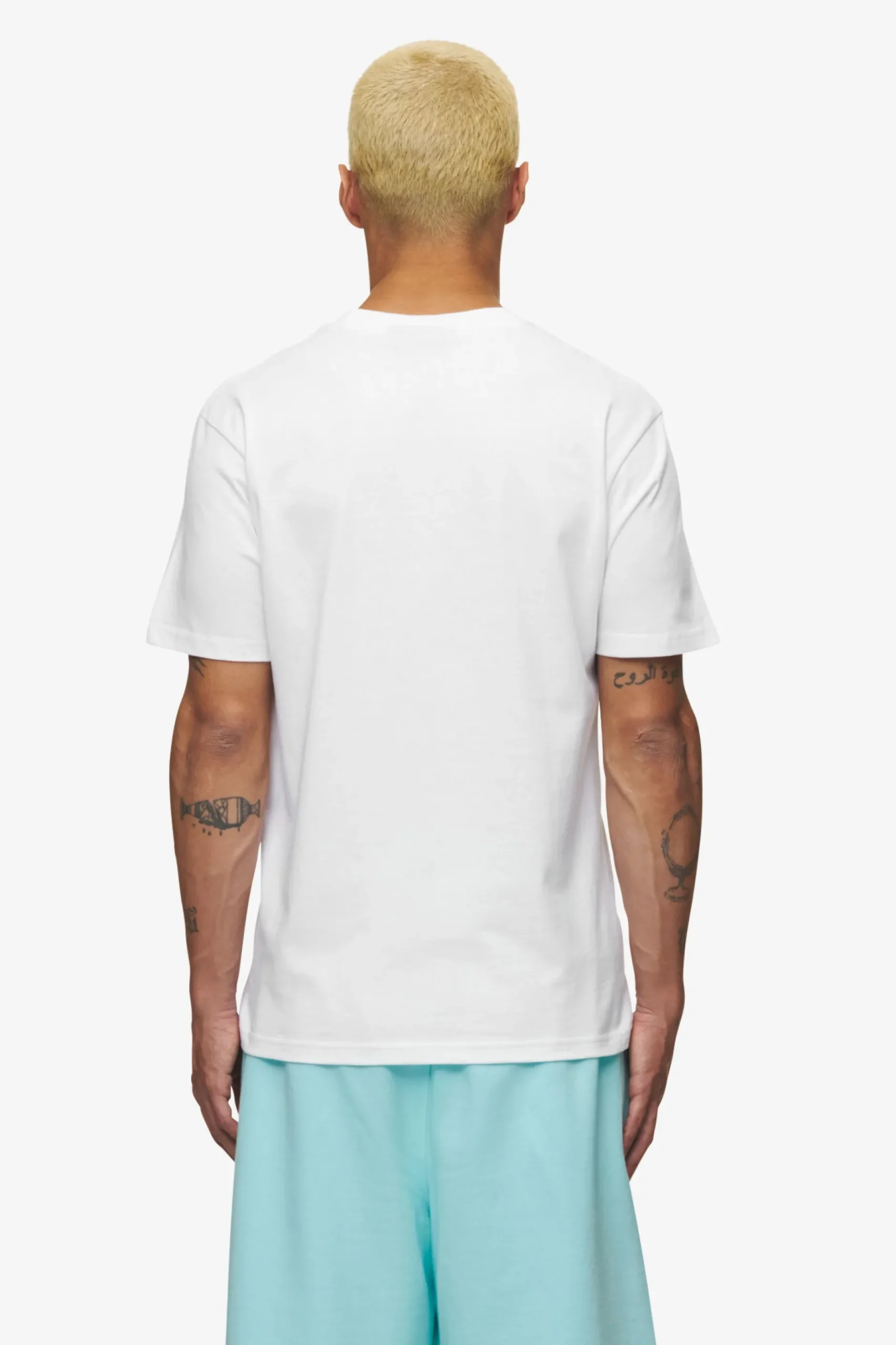 Pegador Tees|Logo Slim Tee White Sky Blue