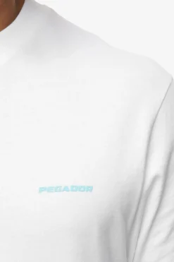 Pegador Tees|Logo Slim Tee White Sky Blue
