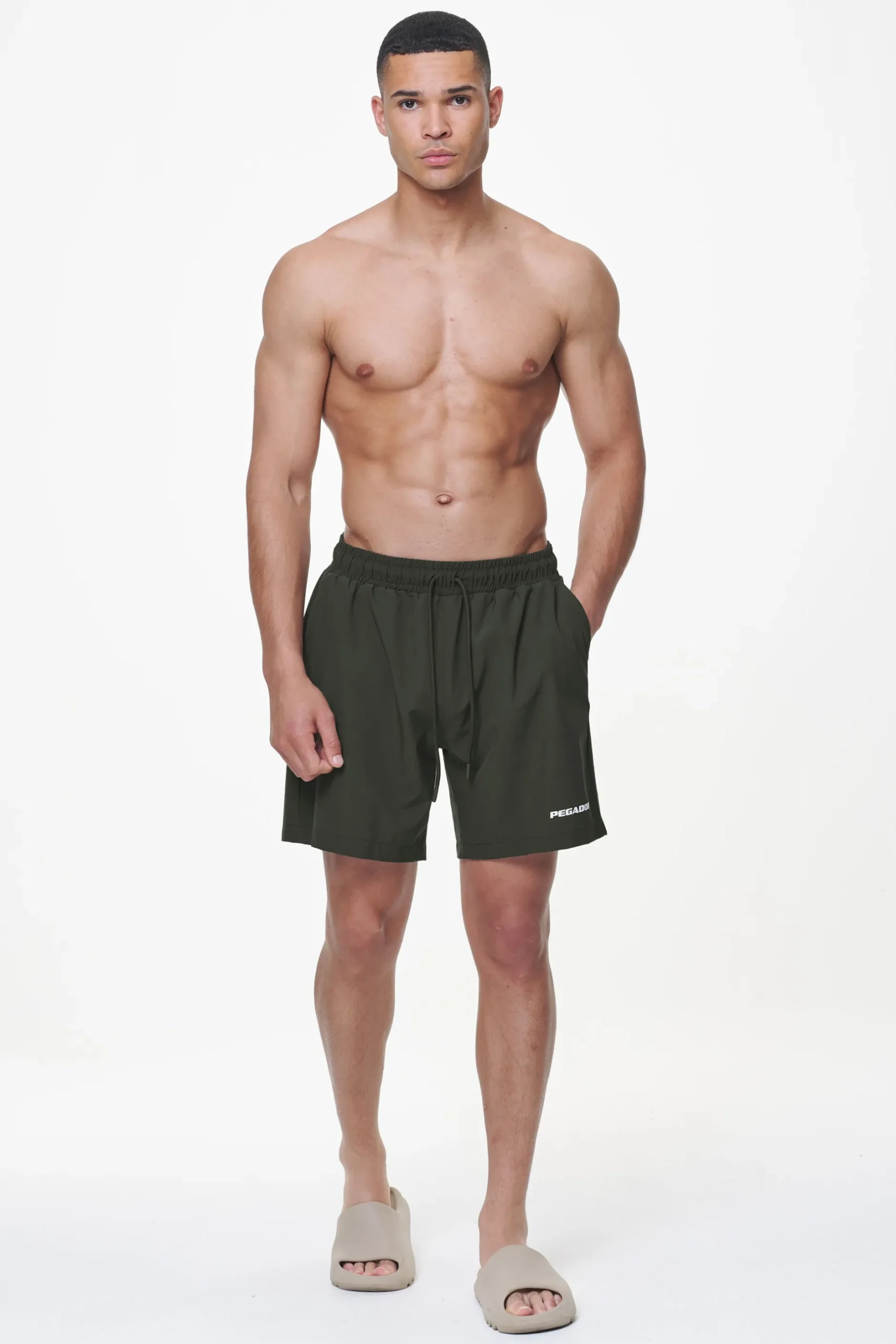 Pegador Swim Shorts|Logo Swim Shorts Dark Olive