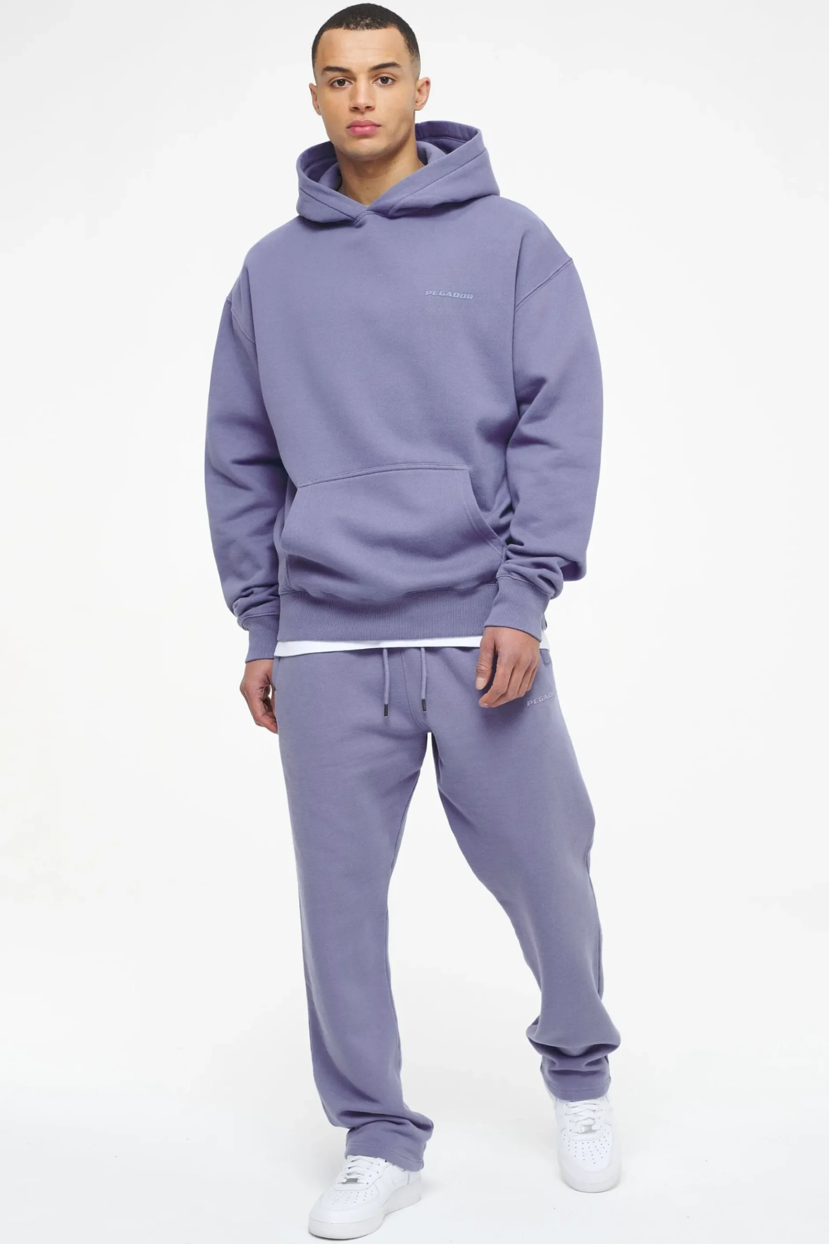 Pegador Pants & Joggers|Logo Wide Sweat Pants Gum Vintage washed magic violet