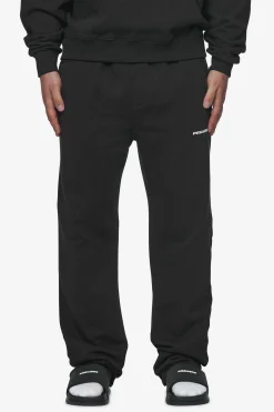 Pegador Pants & Joggers|Logo Wide Sweat Pants White Gum Washed black