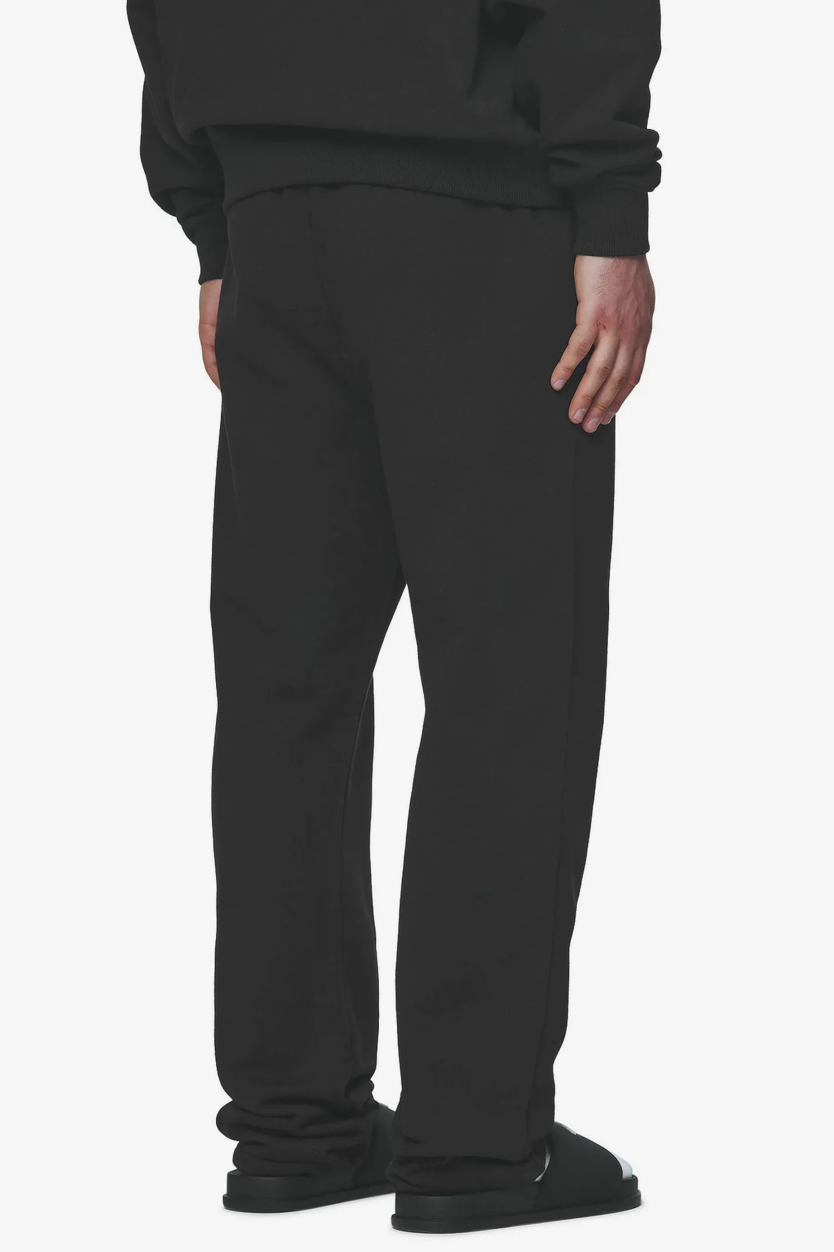 Pegador Pants & Joggers|Logo Wide Sweat Pants White Gum Washed black