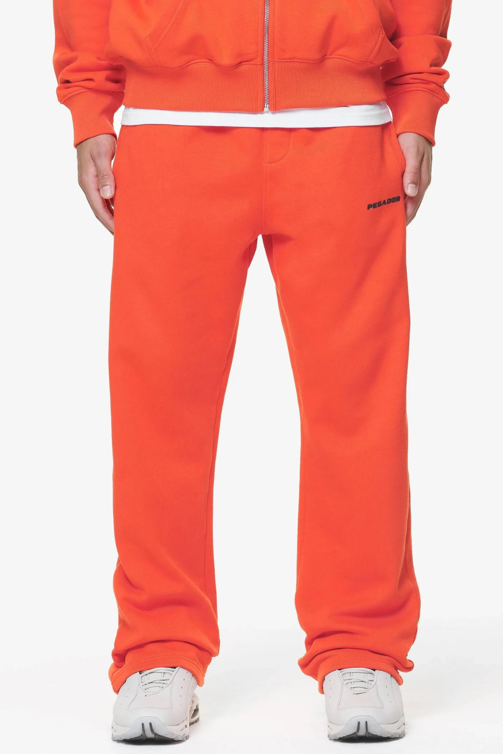 Pegador Pants & Joggers|Logo Wide Sweat Pants Gum Washed signal red