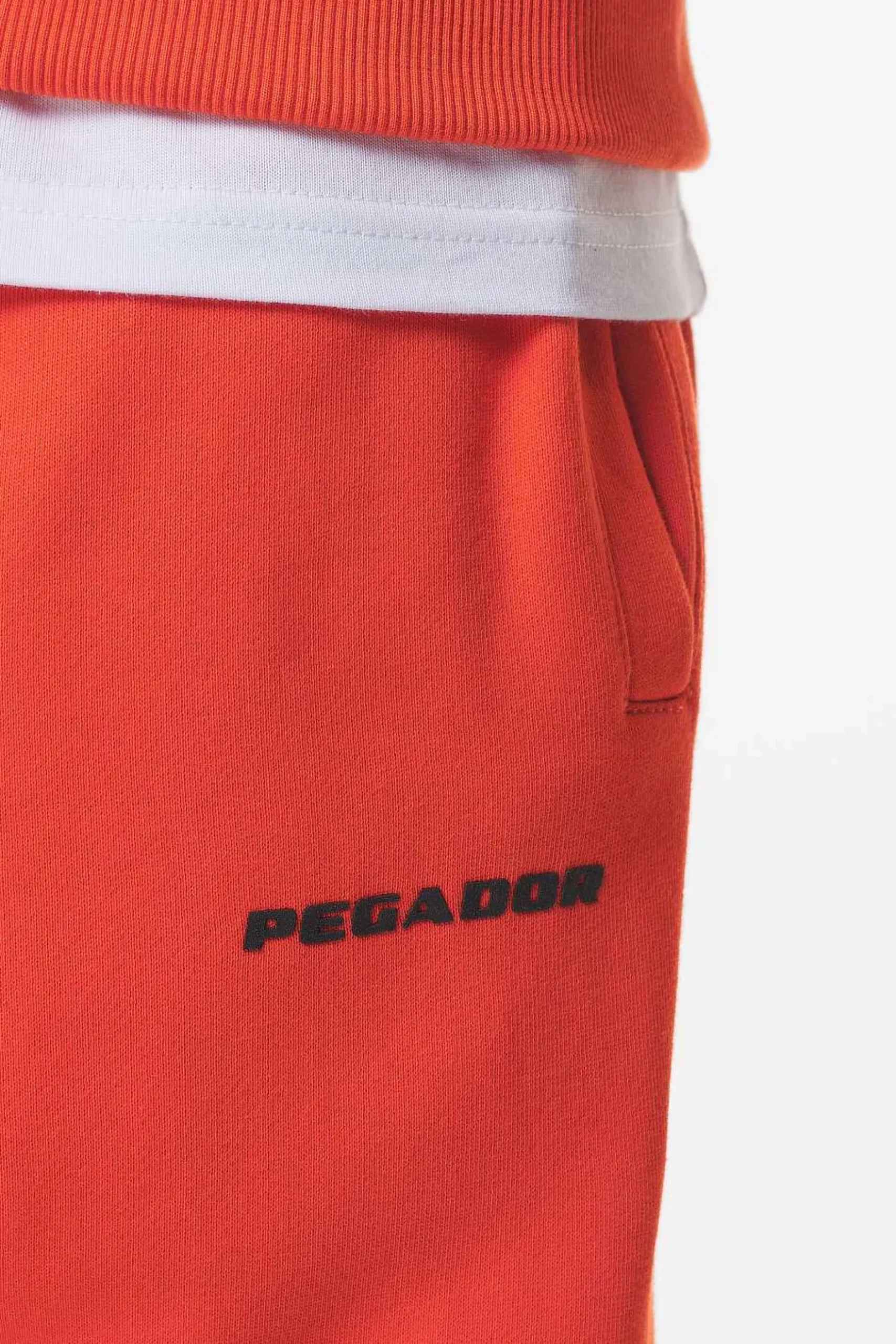 Pegador Pants & Joggers|Logo Wide Sweat Pants Gum Washed signal red