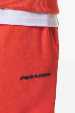 Pegador Pants & Joggers|Logo Wide Sweat Pants Gum Washed signal red