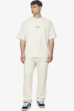Pegador Pants & Joggers|Logo Wide Sweat Pants Black Gum Washed salty cream