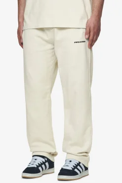 Pegador Pants & Joggers|Logo Wide Sweat Pants Black Gum Washed salty cream