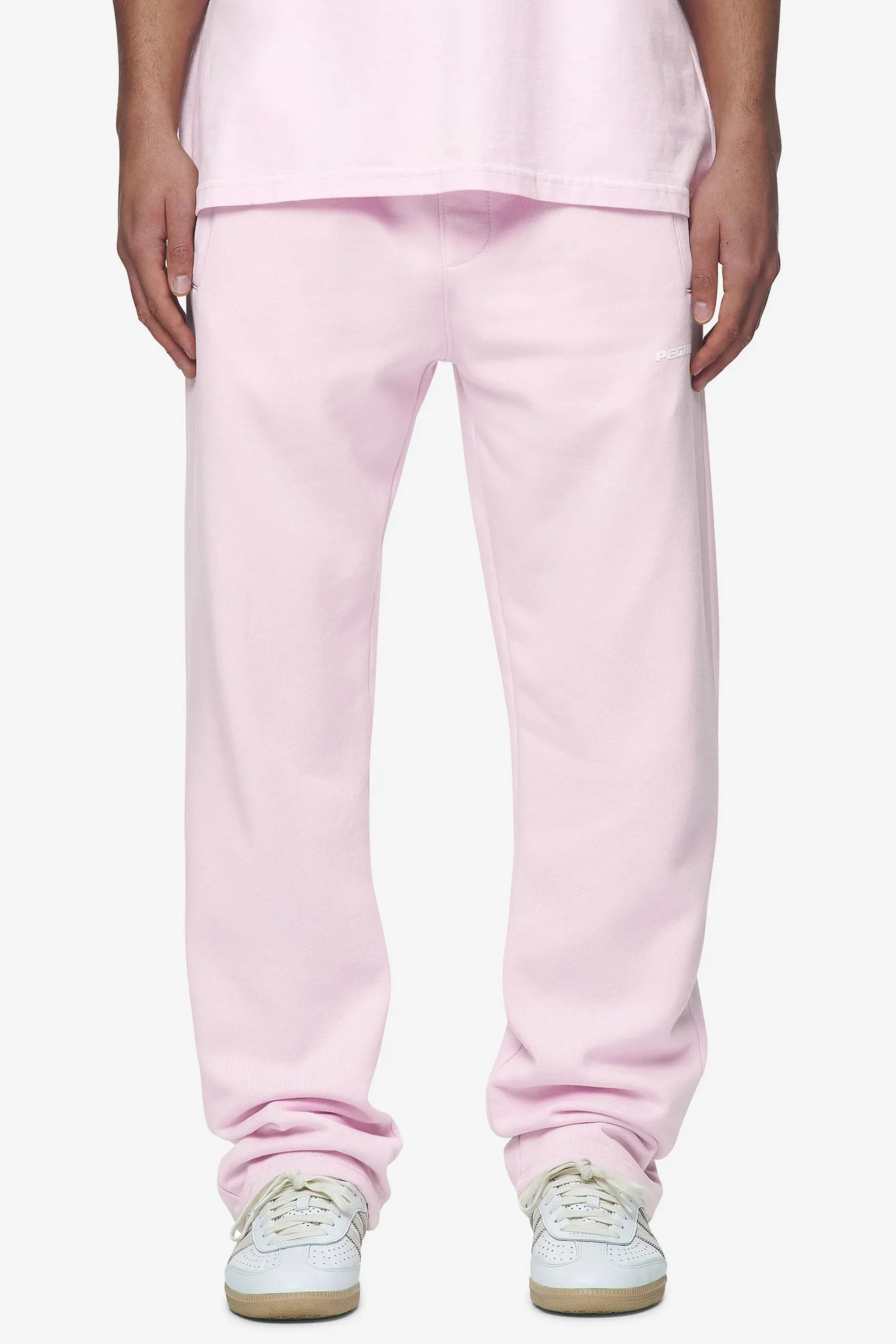 Pegador Pants & Joggers|Logo Wide Sweat Pants White Gum Washed bubblegum