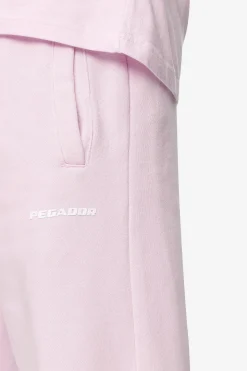 Pegador Pants & Joggers|Logo Wide Sweat Pants White Gum Washed bubblegum