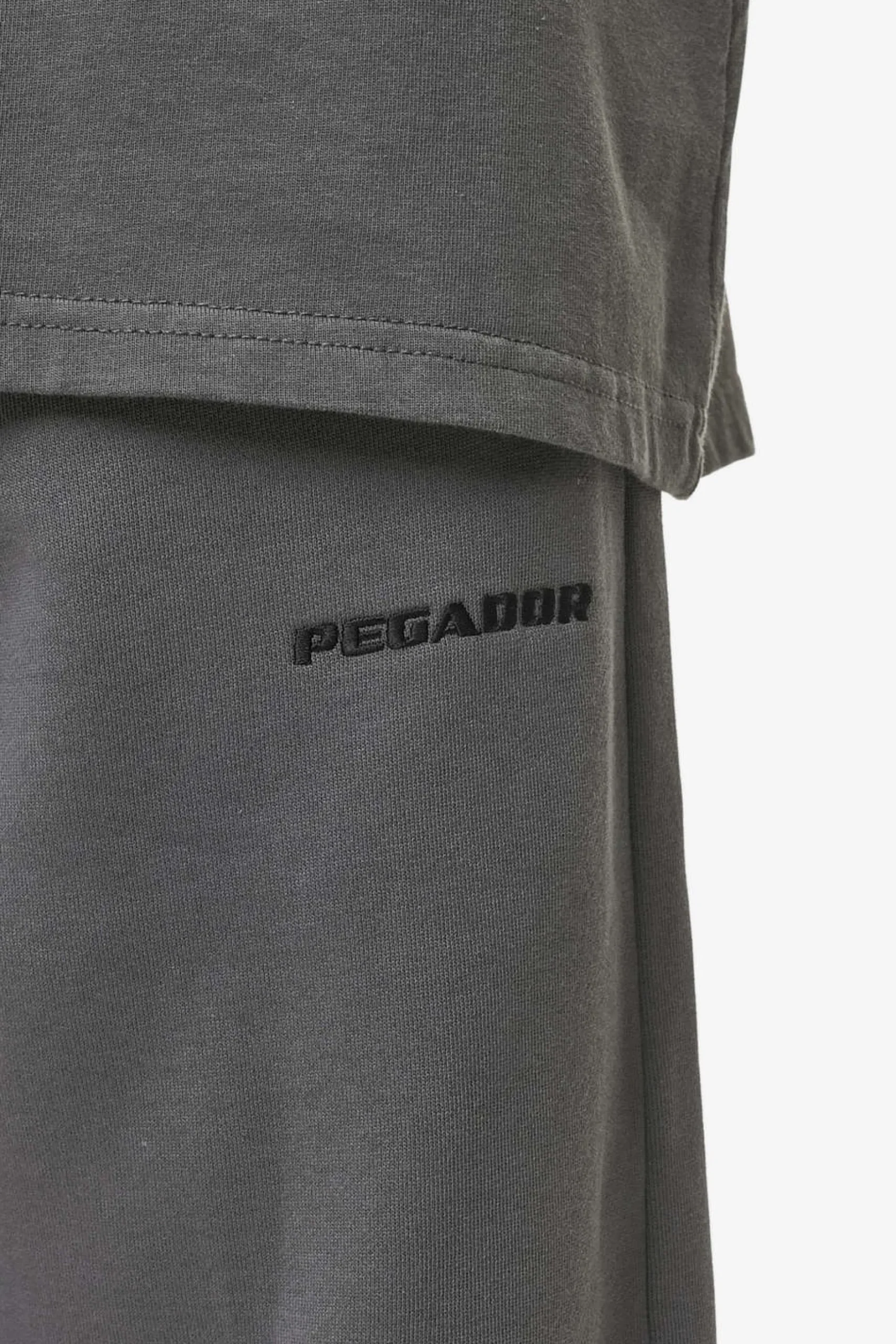 Pegador Pants & Joggers|Logo Wide Sweat Pants Washed Anthracite