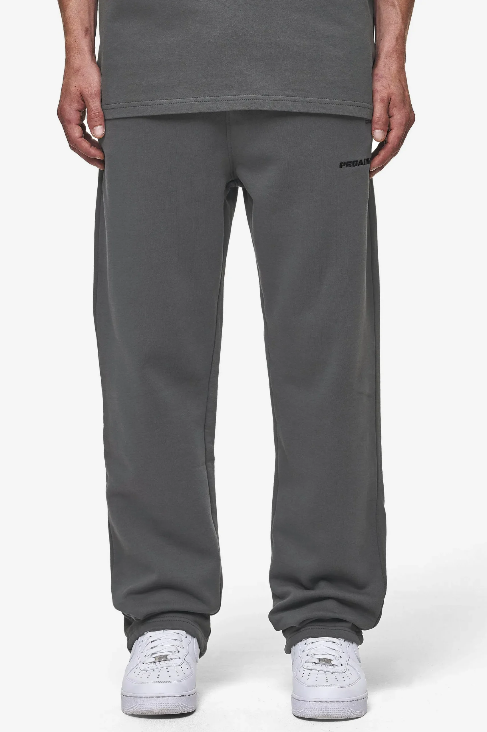 Pegador Pants & Joggers|Logo Wide Sweat Pants Washed Anthracite