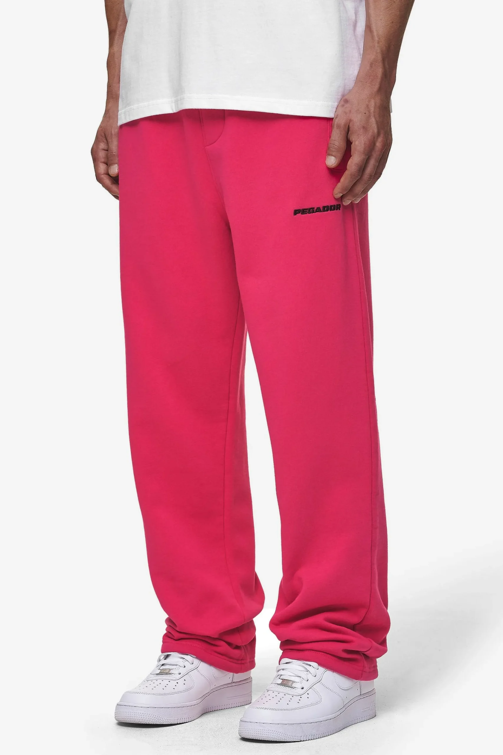 Pegador Pants & Joggers|Logo Wide Sweat Pants Washed Virtual Pink
