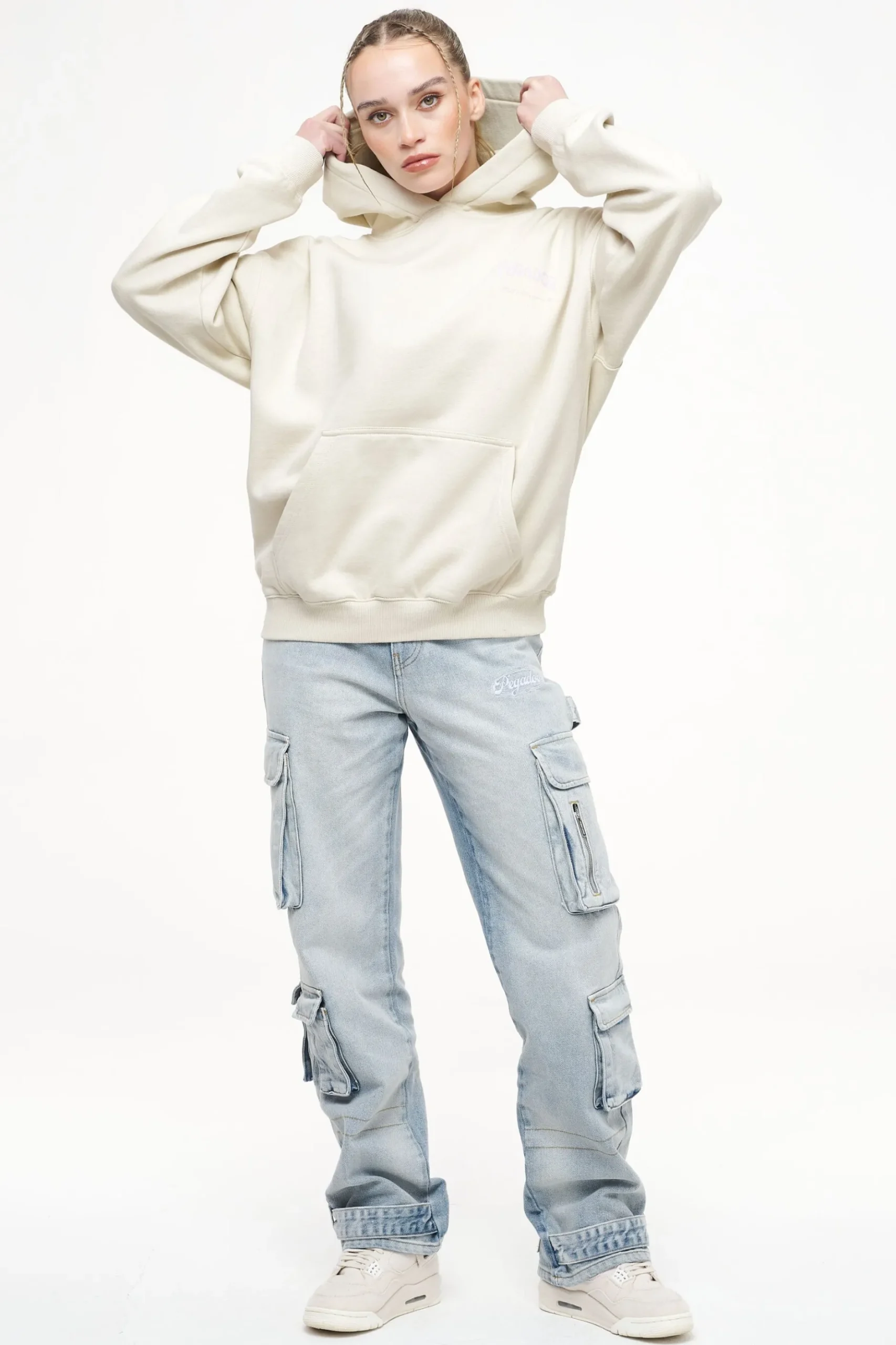 Pegador Hoodies|Lola Oversized Hoodie Vintage Washed Angels Cream