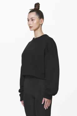 Pegador Sweaters|Londa Cropped Oversized Sweater Black Gum