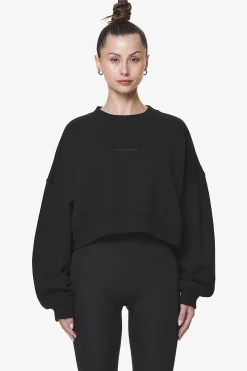 Pegador Sweaters|Londa Cropped Oversized Sweater Black Gum