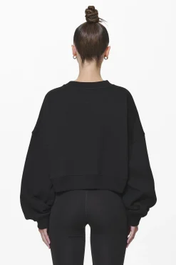 Pegador Sweaters|Londa Cropped Oversized Sweater Black Gum