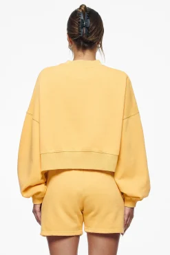 Pegador Sweaters|Londa Cropped Oversized Sweater Vintage Washed Golden Sun Gum