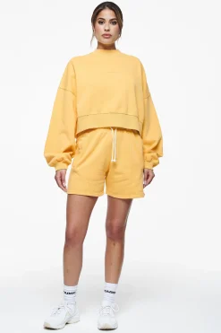 Pegador Sweaters|Londa Cropped Oversized Sweater Vintage Washed Golden Sun Gum