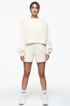 Pegador Sweaters|Londa Cropped Oversized Sweater Vintage Washed Unbleached Gum