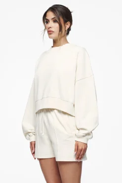 Pegador Sweaters|Londa Cropped Oversized Sweater Vintage Washed Unbleached Gum