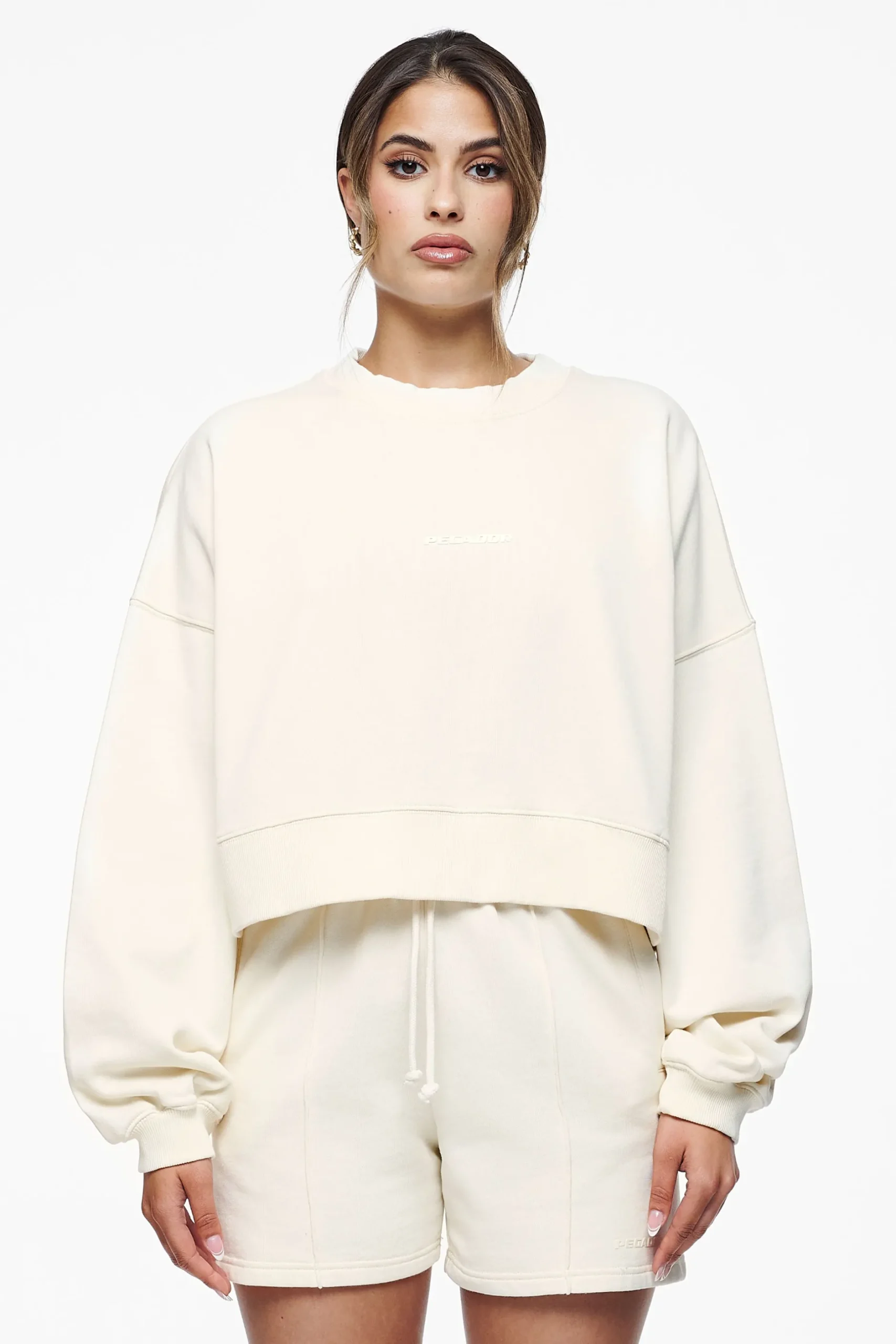 Pegador Sweaters|Londa Cropped Oversized Sweater Vintage Washed Unbleached Gum