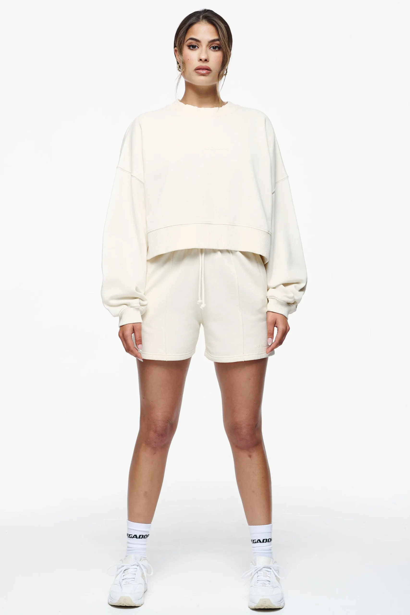 Pegador Sweaters|Londa Cropped Oversized Sweater Vintage Washed Unbleached Gum