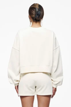 Pegador Sweaters|Londa Cropped Oversized Sweater Vintage Washed Unbleached Gum
