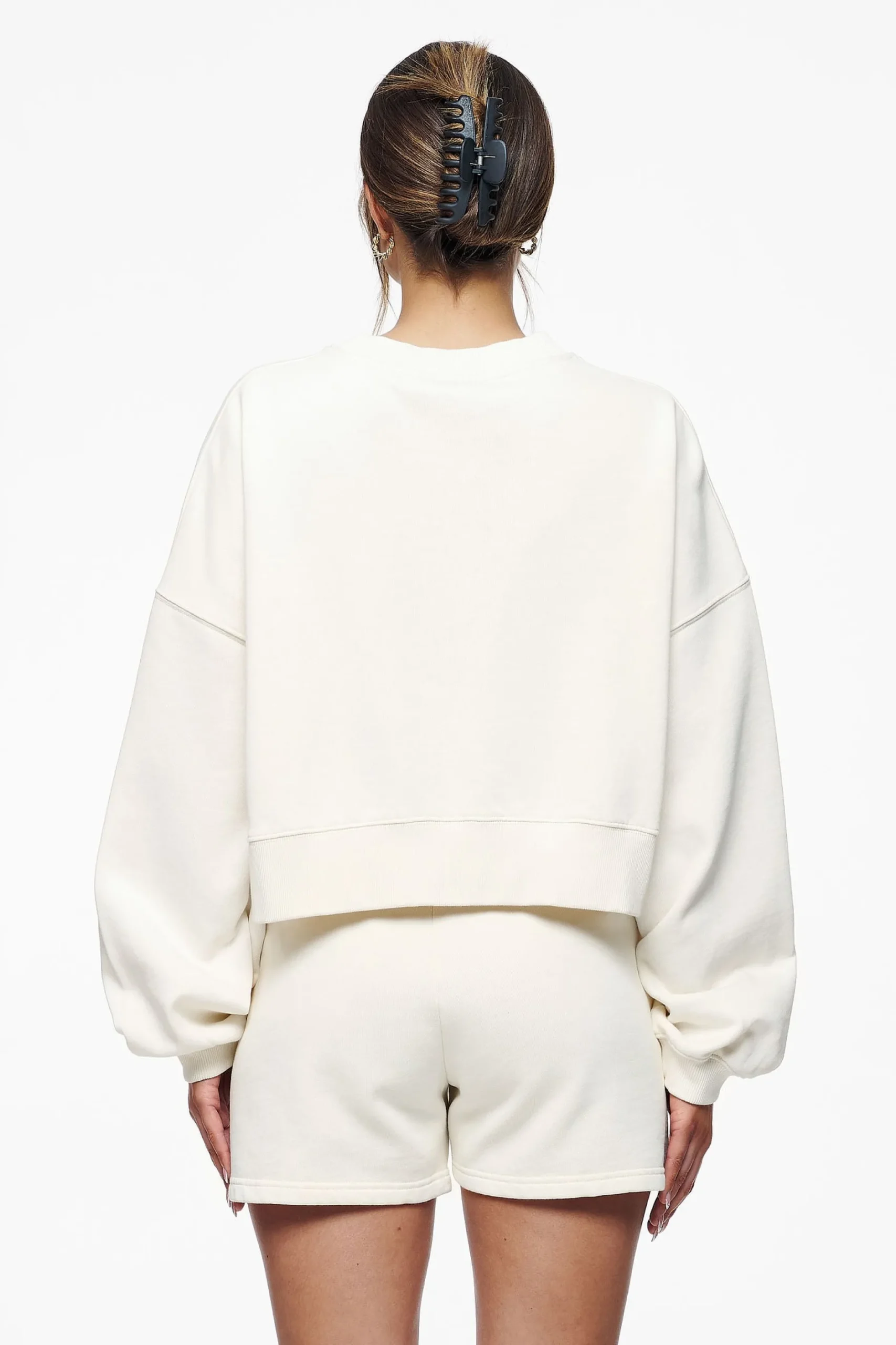 Pegador Sweaters|Londa Cropped Oversized Sweater Vintage Washed Unbleached Gum