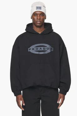 Pegador Hoodies|Loom Loose Hoodie Vintage Washed Onyx Black