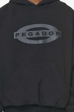 Pegador Hoodies|Loom Loose Hoodie Vintage Washed Onyx Black