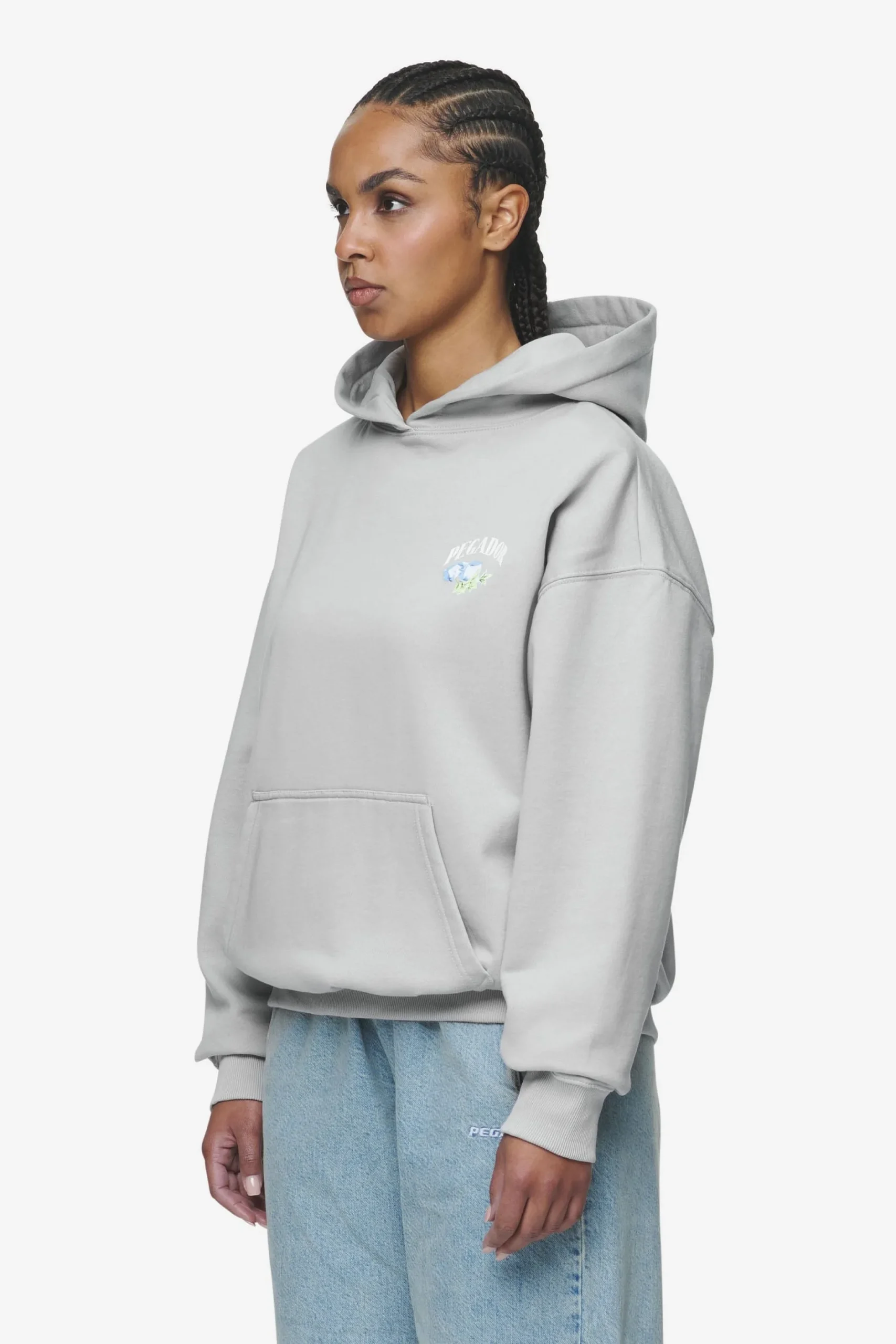Pegador Hoodies|Lucia Oversized Hoodie Washed Sky Grey