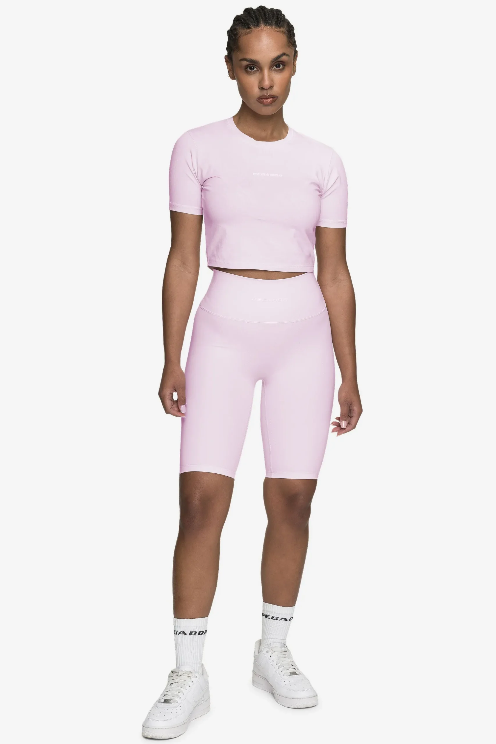 Pegador Shorts|Lupita Biker Shorts White Bubblegum