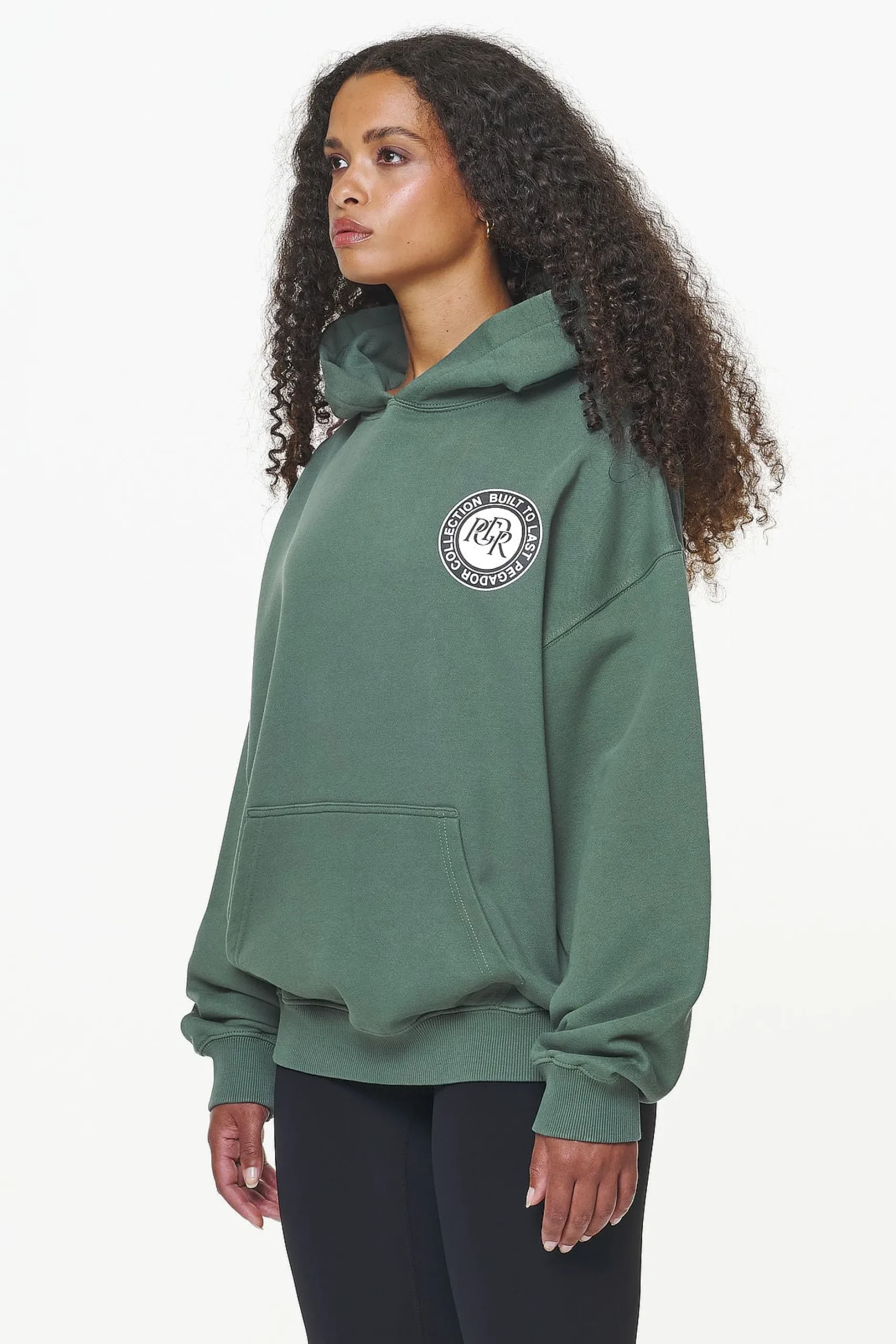 Pegador Hoodies|Lydney Oversized Hoodie Vintage Washed Garden Green