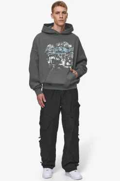 Pegador Hoodies|Macon Boxy Hoodie Washed Anthracite