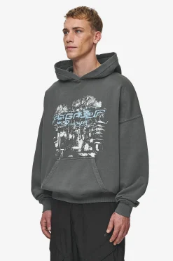 Pegador Hoodies|Macon Boxy Hoodie Washed Anthracite