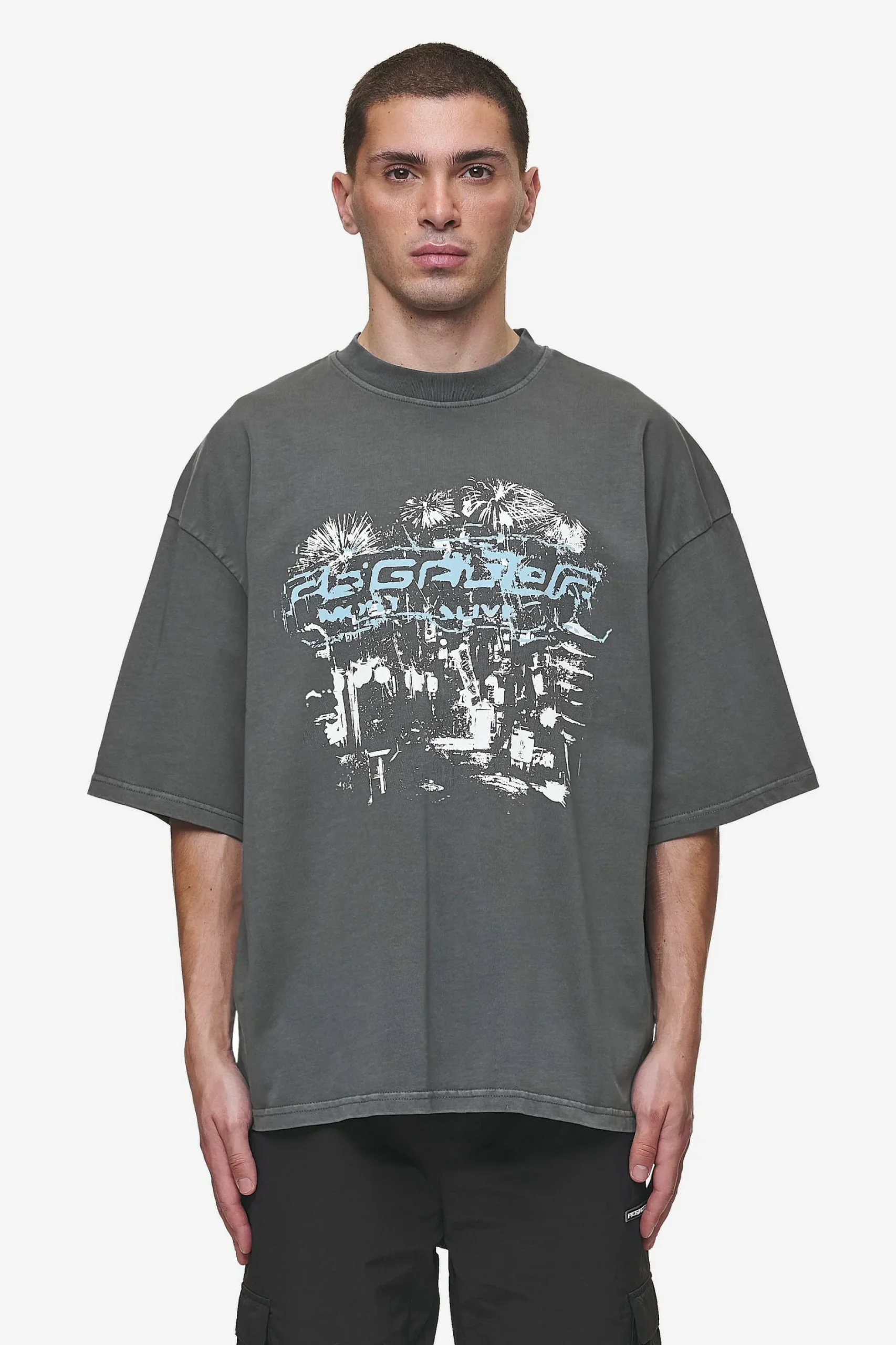 Pegador Tees|Macon Boxy Tee Washed Anthracite