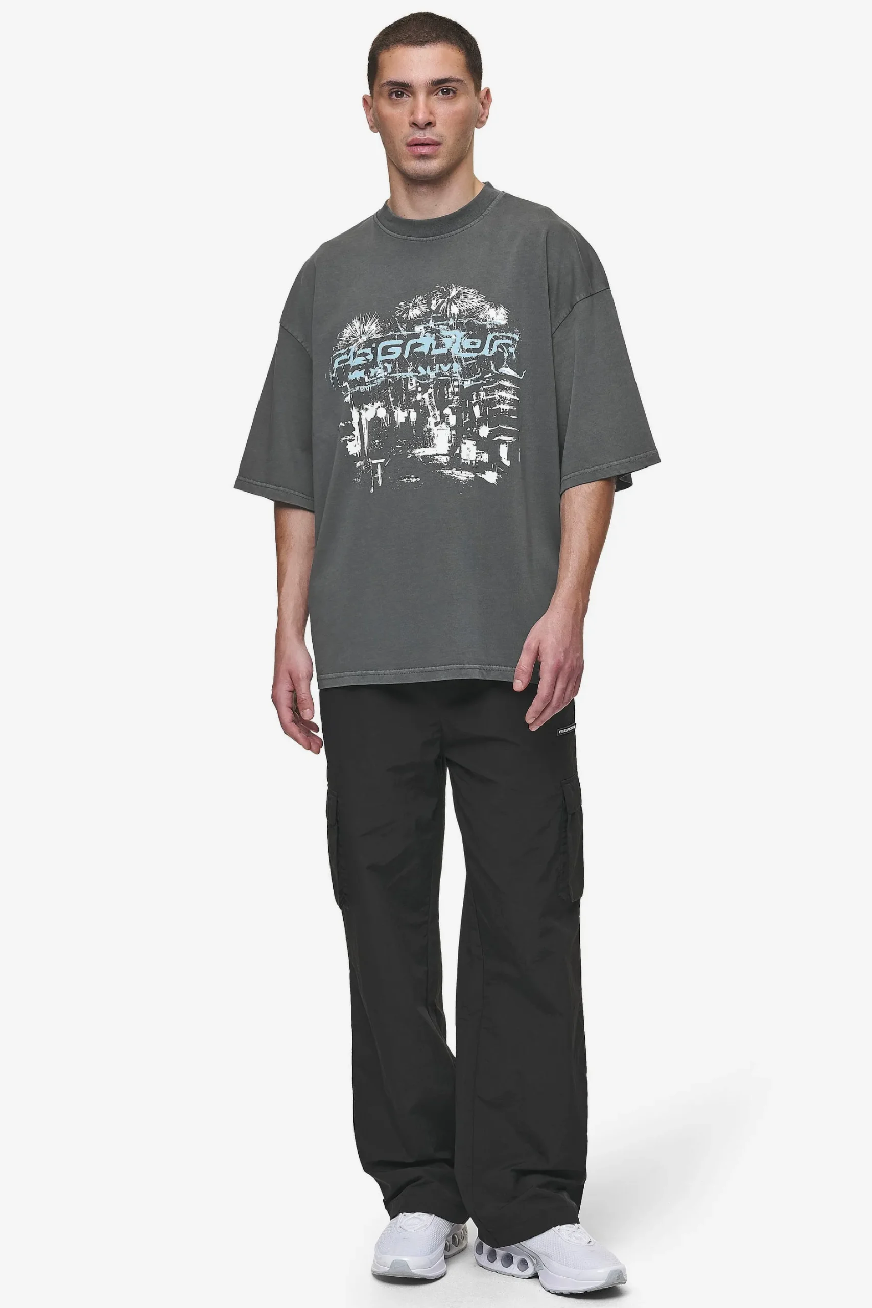 Pegador Tees|Macon Boxy Tee Washed Anthracite