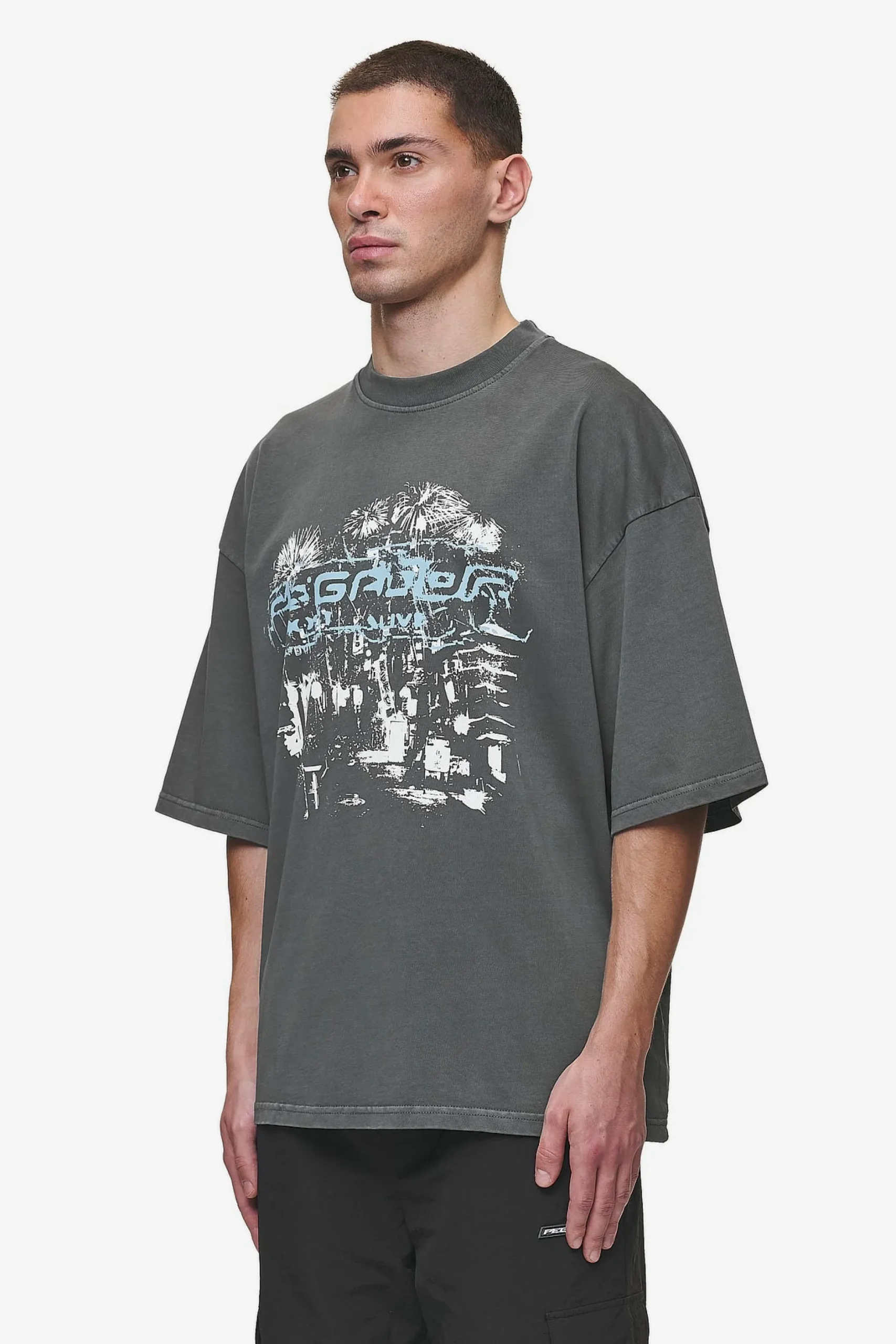Pegador Tees|Macon Boxy Tee Washed Anthracite