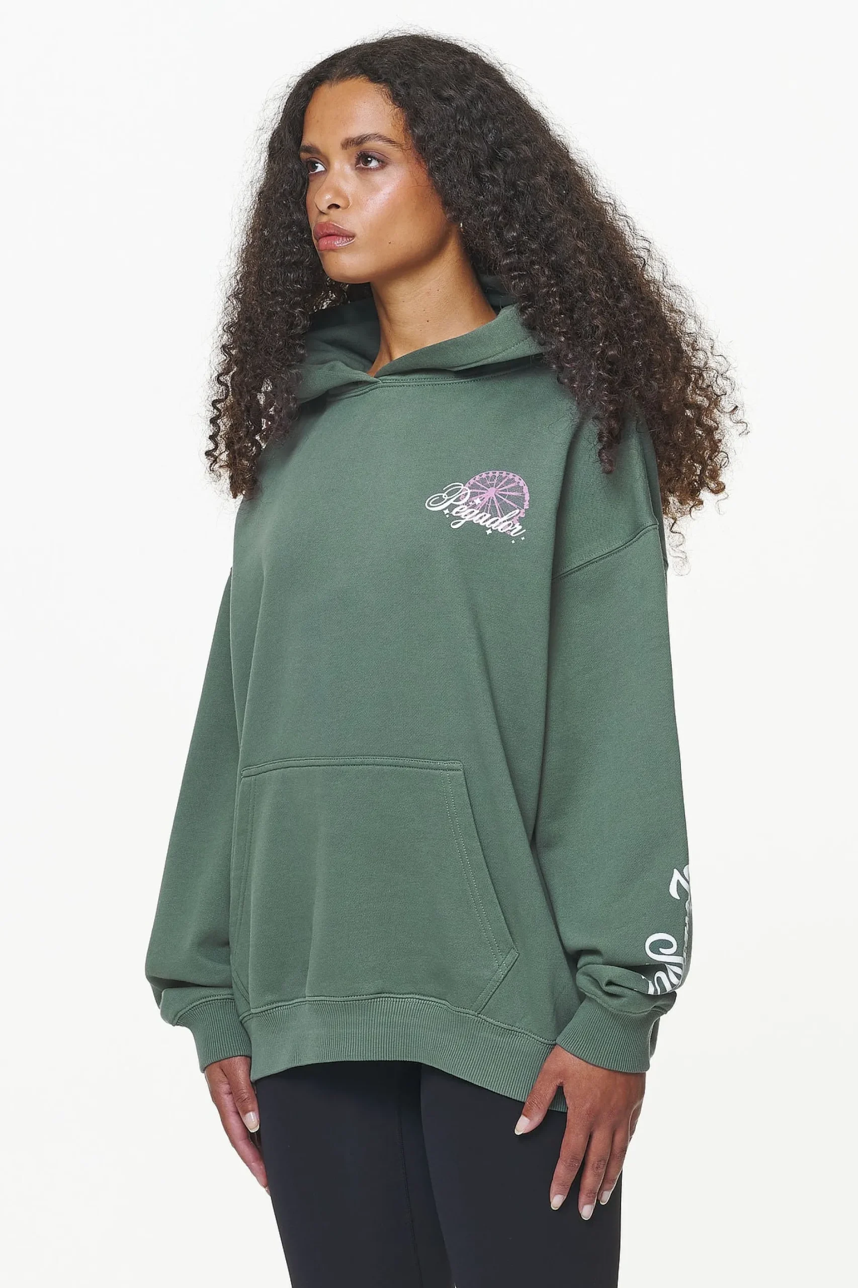 Pegador Hoodies|Mall Oversized Hoodie Vintage Washed Garden Green